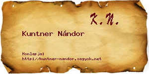Kuntner Nándor névjegykártya