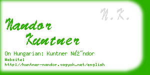 nandor kuntner business card